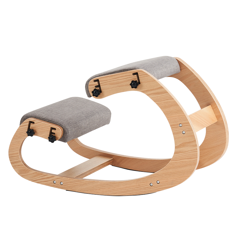 เก้าอี้สำนักงานนั่งคุกเข่าหุ้มเบาะสีเทา (Y-C33)