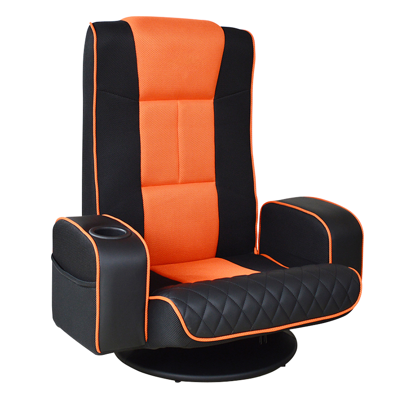 เก้าอี้เล่นเกมปรับระดับตาข่าย Pu พร้อมที่วางแก้ว (S-0107b)