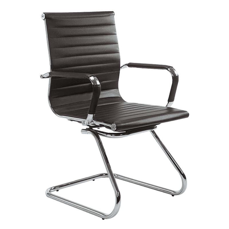 เก้าอี้ประชุมหนังหลังกลาง โมเดิร์น สีน้ำตาล (Y-1846C )