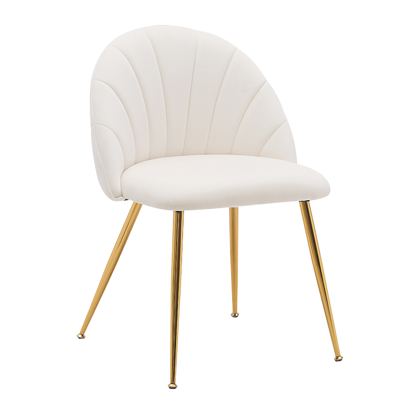 เก้าอี้รับประทานอาหารสำเนียงไม้กำมะหยี่สีขาว (Y-C28)