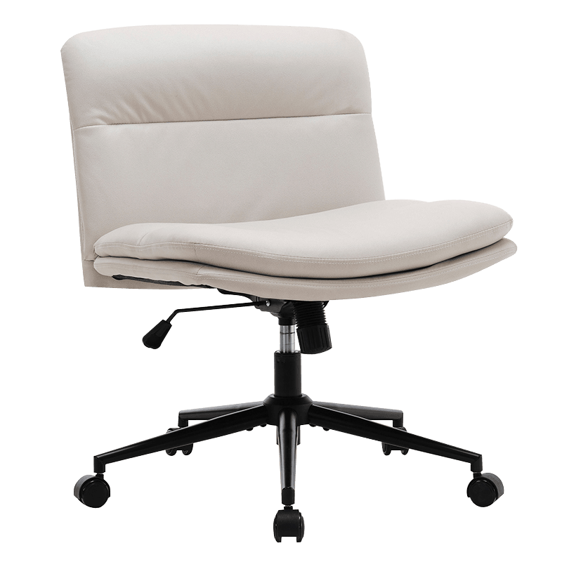 เก้าอี้สำนักงานโฮมออฟฟิศไร้แขนขากว้างสีขาว (Y-C56)