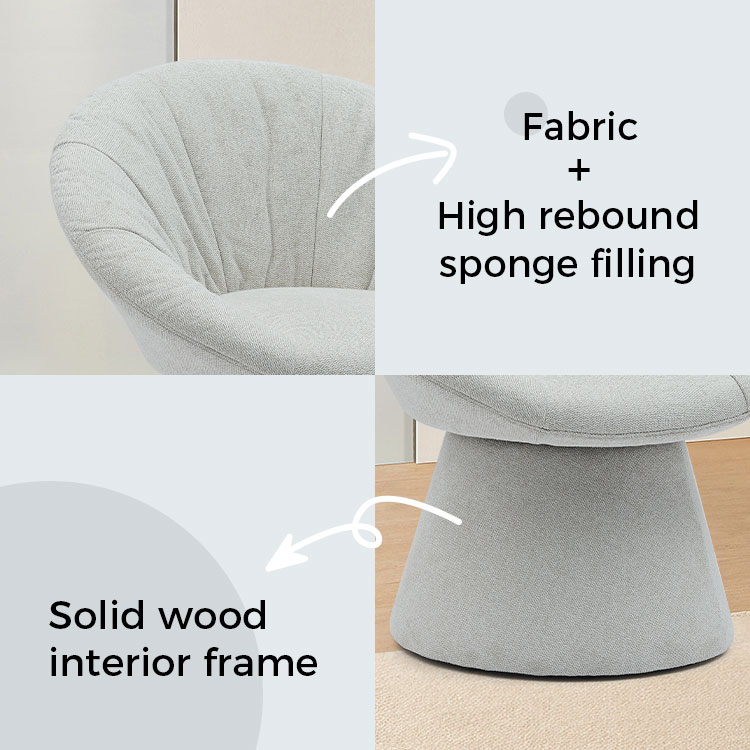 เก้าอี้รับประทานอาหารแบบหมุนได้สไตล์อิตาลีที่เรียบง่ายเก้าอี้ฐานกลมเก้าอี้พักผ่อนสำหรับห้องนั่งเล่นโรงแรม (GY-644)