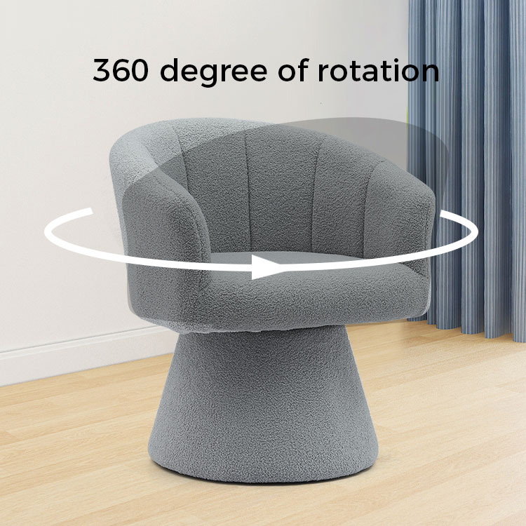 สีเทาพักผ่อนในร่มสไตล์สบาย Thicken เบาะรองนั่งหมุนโรงแรม Accent Chaise Lounge เก้าอี้เก้าอี้สำหรับห้องนั่งเล่น (GY-646)