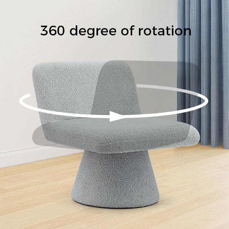 โมเดิร์นสีเทาเบาะหมุน Lounge Accent เก้าอี้ผ้าห้องนั่งเล่นเก้าอี้โซฟาเดี่ยว (GY-642)