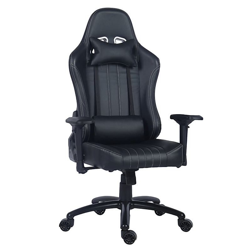 เก้าอี้เล่นเกม Racing King ที่เท้าแขน 4D PU สูงกลับสีดำ (Y-2546)