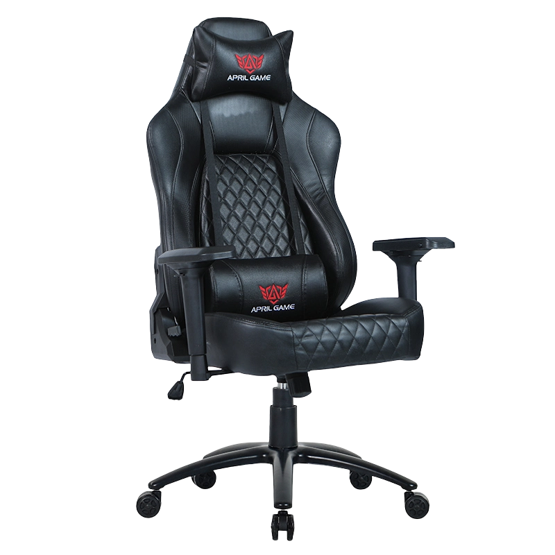 เก้าอี้เล่นเกมฐานโลหะสีดำที่เท้าแขน 4D หลังสูง (Y-2520)