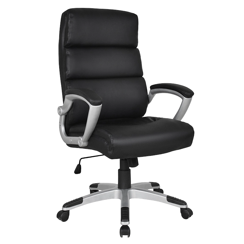 เก้าอี้สำนักงานมีที่เท้าแขนมีเบาะพ่นสีด้านหลังสูงสีดำ(Y-2725)