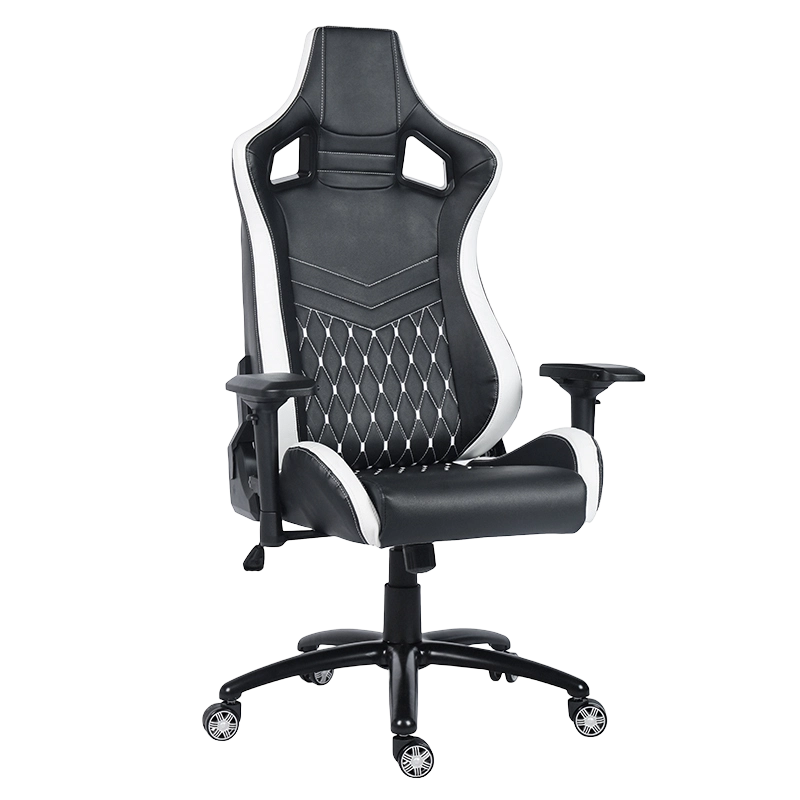 ที่วางแขน 2D Black & white High Back Racing King Gaming Chair พร้อม (Y-2518)